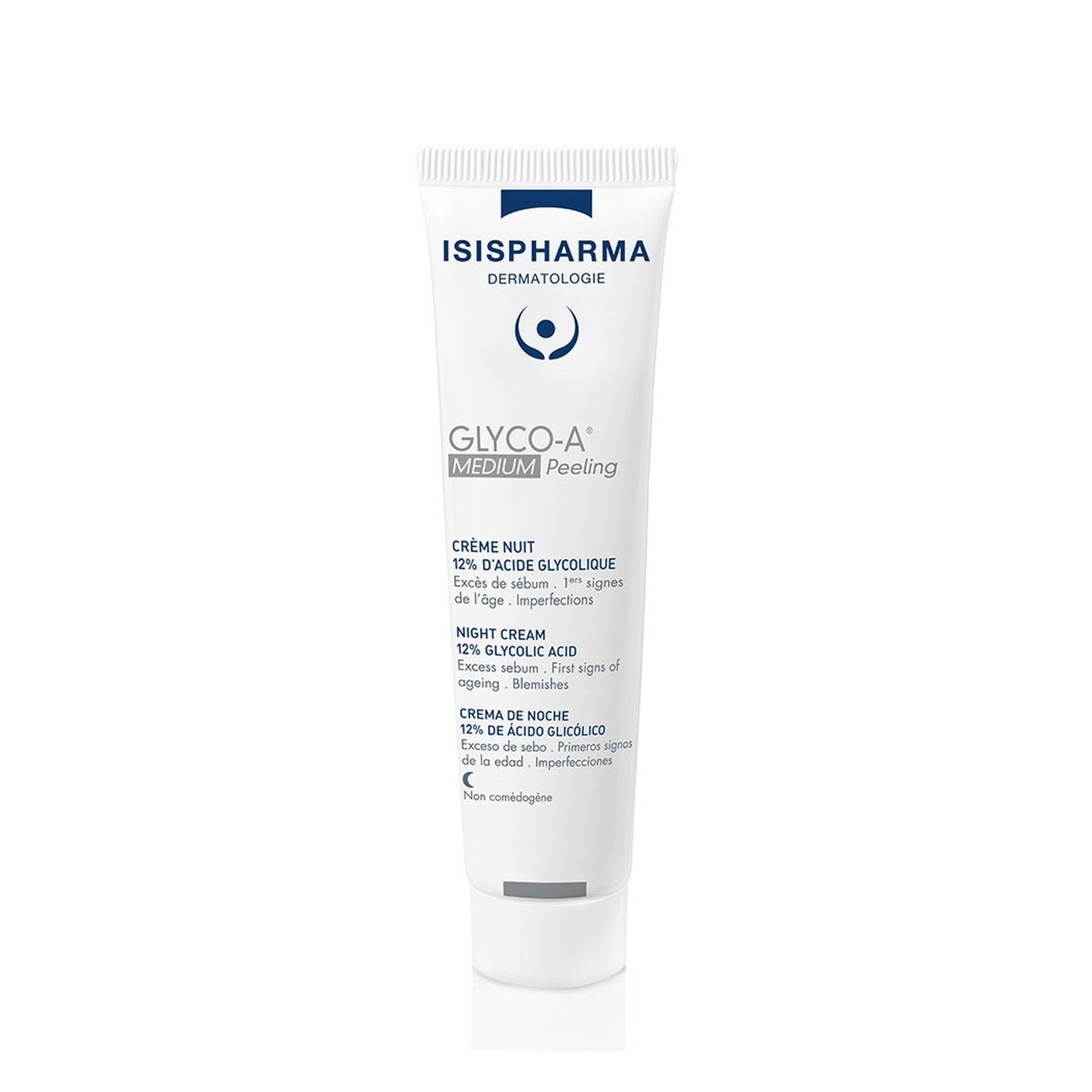 ISISPHARMA Glyco-A Medium Peeling Night Cream 12% Glycolic Acid 30 ml  اسس فارما كريم تقشير ليلي ينقي البشرة من الدهون والشوائب ويكافح علامات التقدم في العمر